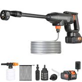Cordless Pressure Washer 580 PSI 1.1 GPM Portable Power Cleaner Handheld High Pressure Car Washer Gun with 4.0Ah Battery Charger 6 in 1 Nozzle for Home Floor Cleaning and Watering